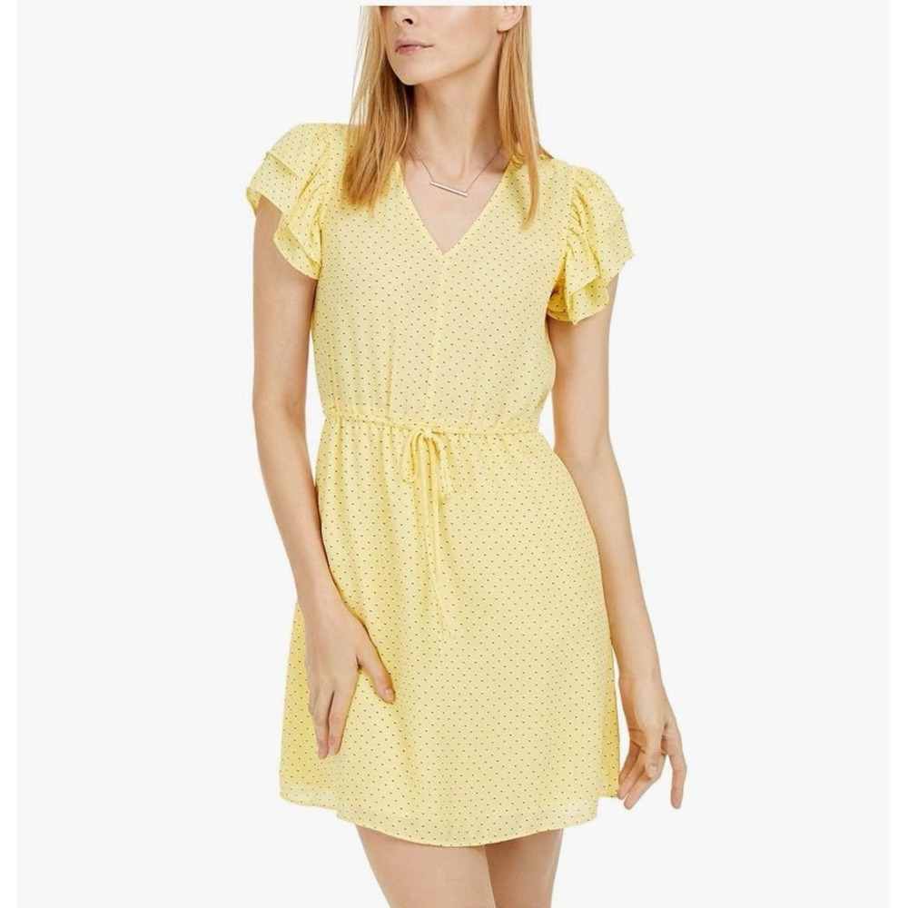 Maison Jules Womens Flutter‎ Sleeve Tie Waist Casual Dress Size XL